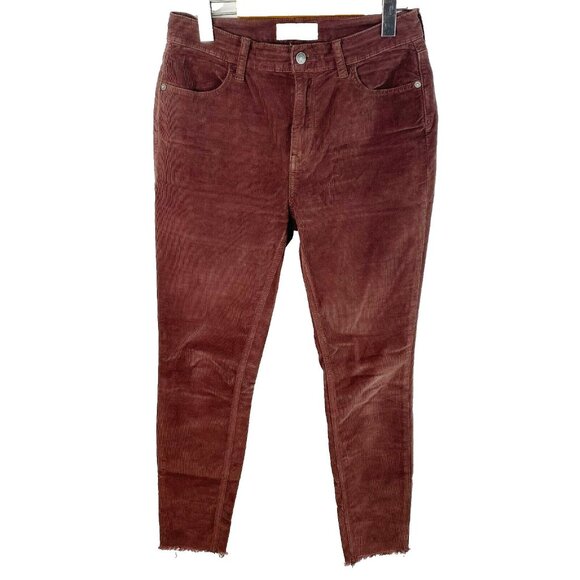 We The Free People Pants Corduroy Raw Hem Skinny Jeans Brown Size 28 - Picture 1 of 3